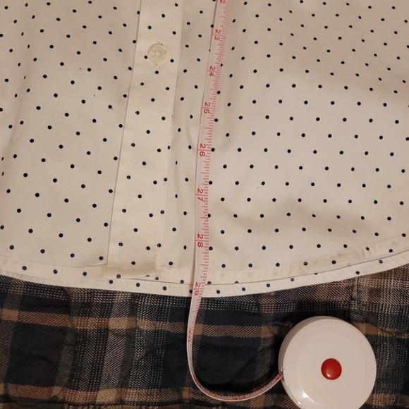 L.L. Bean Wrinkle-Free Pinpoint Oxford Shirt, White /Indigo Ink Dot - Picture 6 of 9